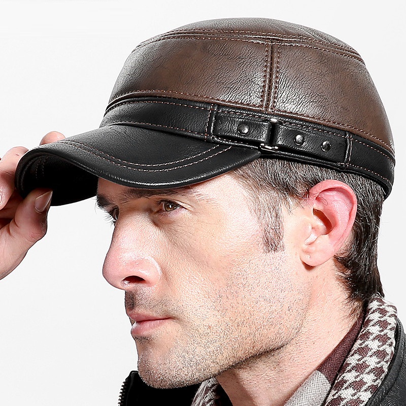 Baseball Cap Structured - Sığır derisi Hakiki Deri Beyzbol Kapaklar