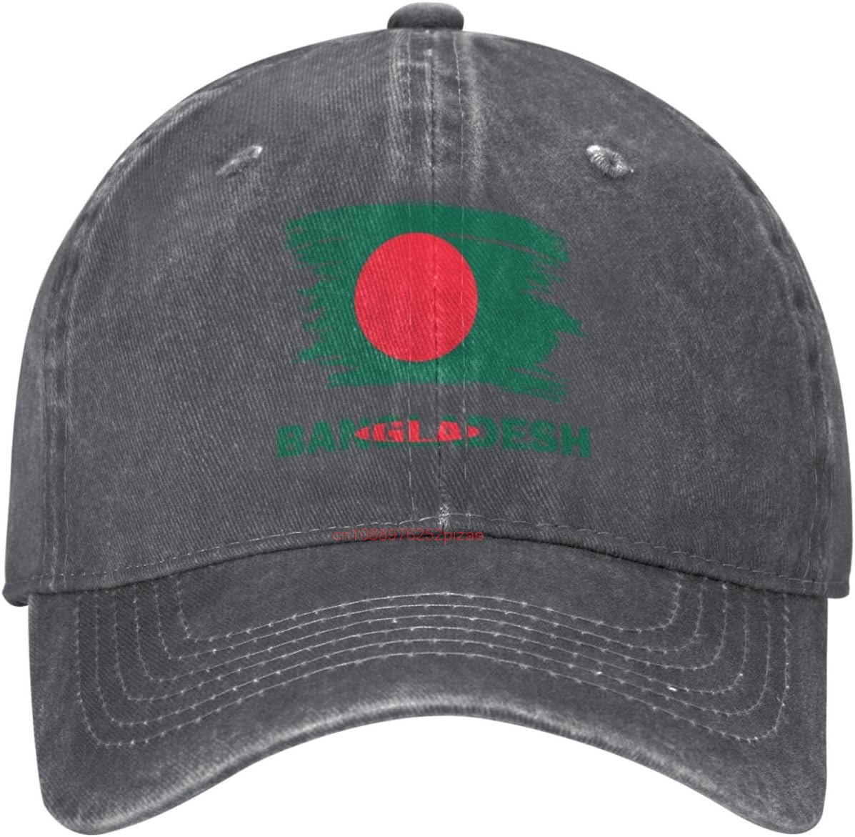 Dad Hat Cotton - Vintage Bangladeş Bayrağı Şık Yıkanmış Denim