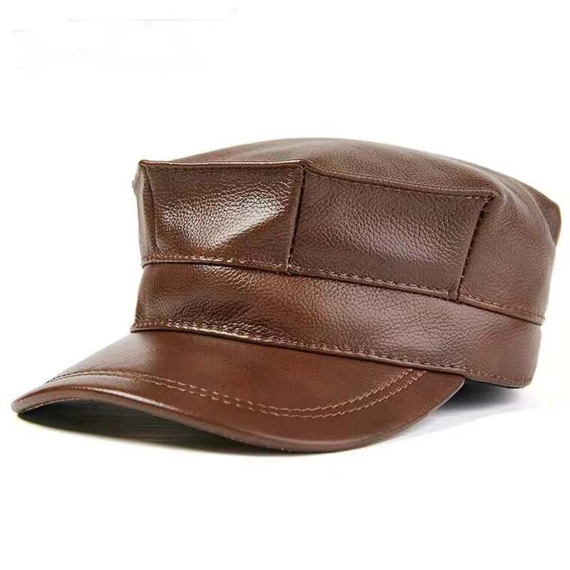 Baseball Cap Structured - Yeni toptan Kış Termal Hakiki Deri