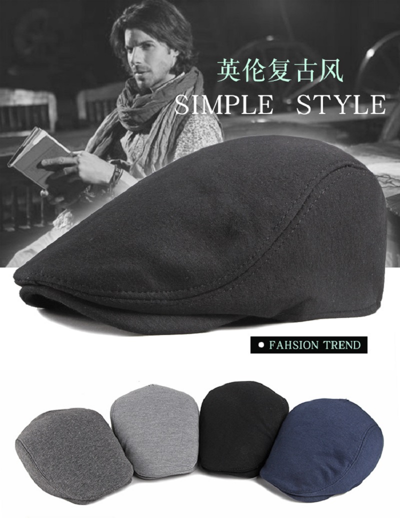 Dad Hat Cotton - Erkek yün karışımı Newsboy düz kap