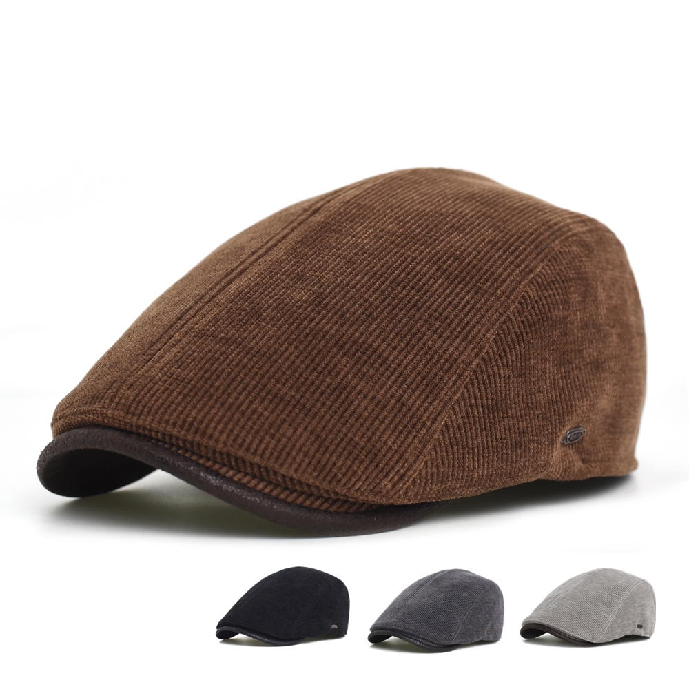 Dad Hat Cotton - Gazeteci şapkası erkekler kış kalın sıcak